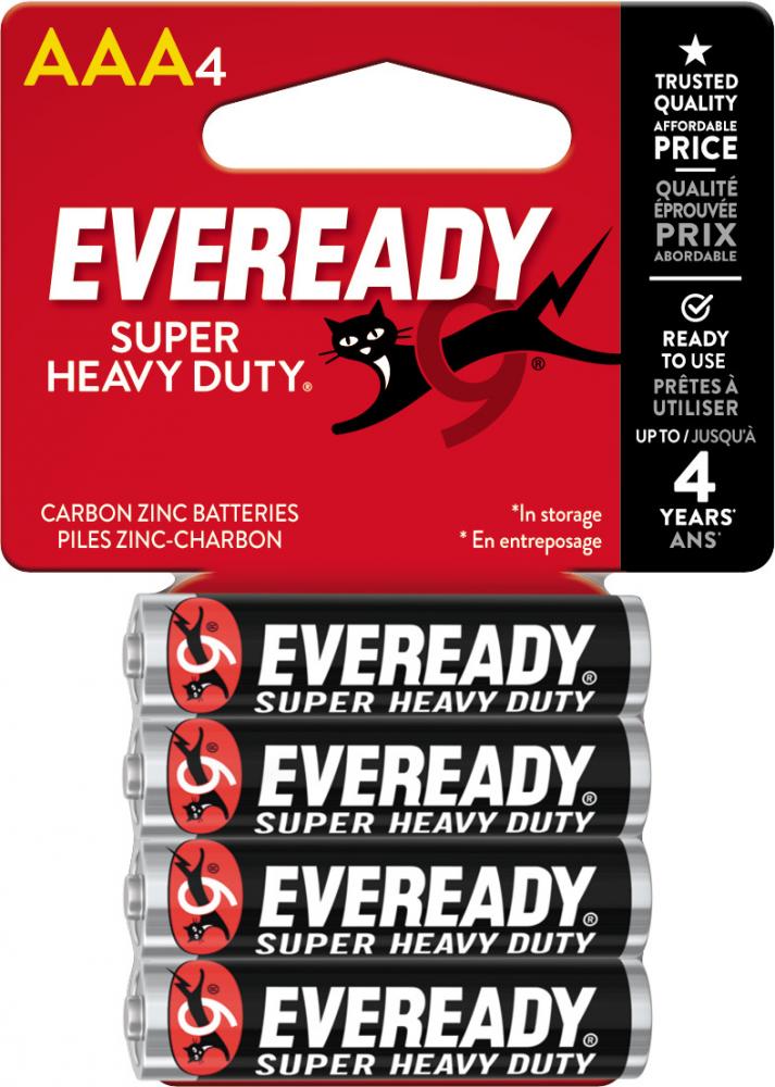 Eveready Super Heavy Duty AAA Battery, 4 Count