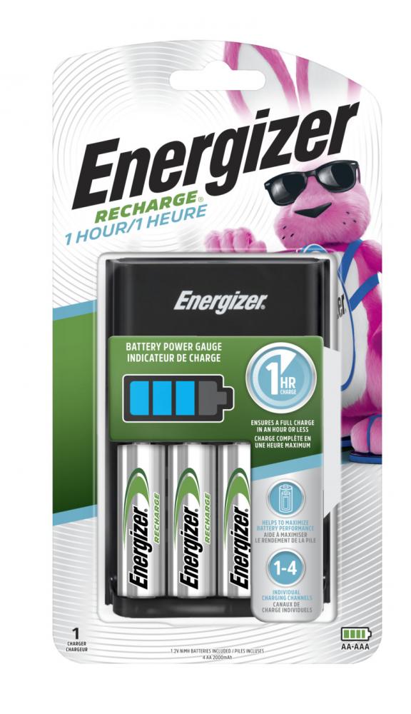 Energizer 1 Hour Battery Charger for Rechargeable AA and AAA Batteries