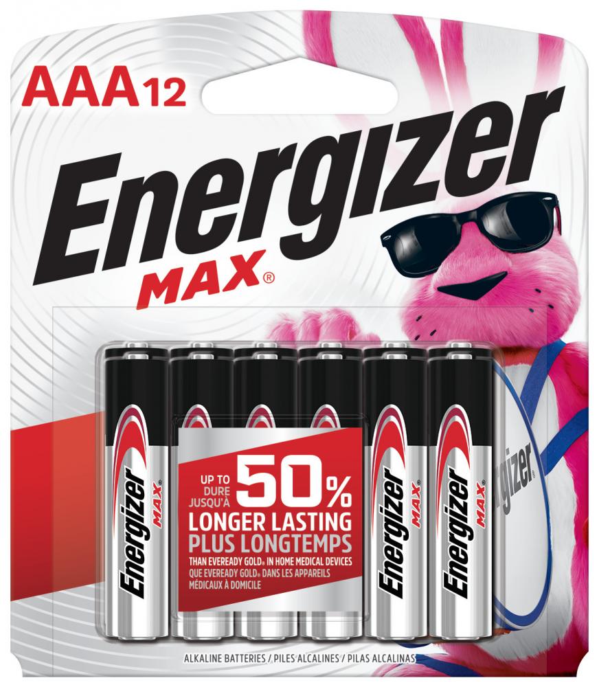 Energizer MAX AAA Batteries (12 Pack), Triple A Alkaline Batteries