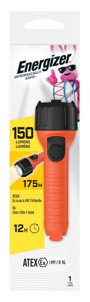 Energizer Intrinsically Safe Handheld LED Flashlight, 150 Lumen, Waterproof