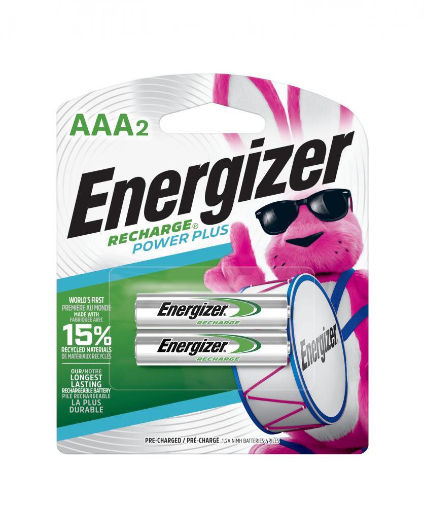 Energizer Power Plus Rechargeable AAA Batteries (2 Pack), Triple A Batteries