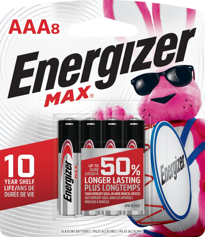 Energizer MAX AAA Batteries (8 Pack), Triple A Alkaline Batteries