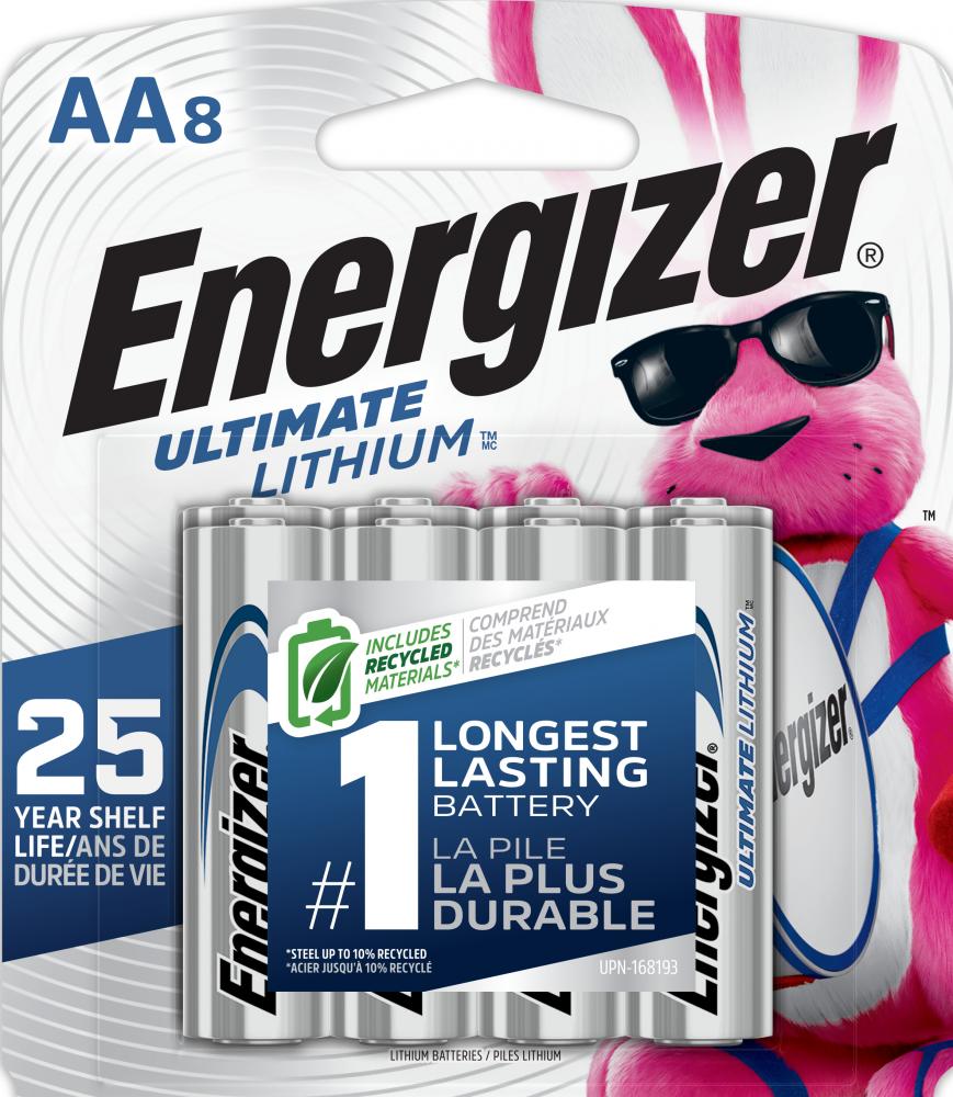 Energizer Ultimate Lithium AA Batteries (8 Pack), 1.5V Lithium Double A Batteries