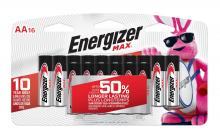 Energizer E91LP-16 - Energizer MAX AA Batteries (16 Pack), Double A Alkaline Batteries