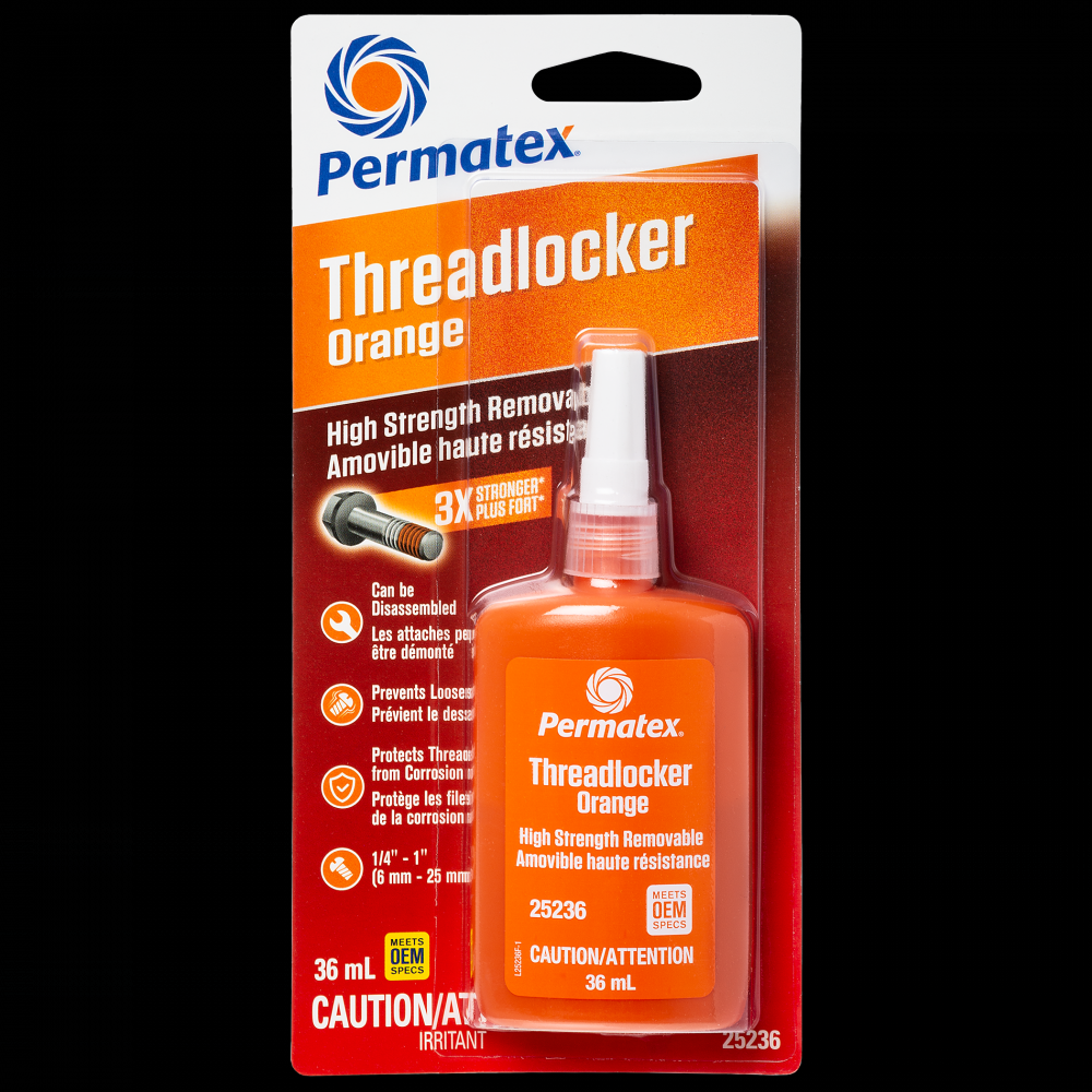 Threadlocker Removable, High Strength, Orange 36mL