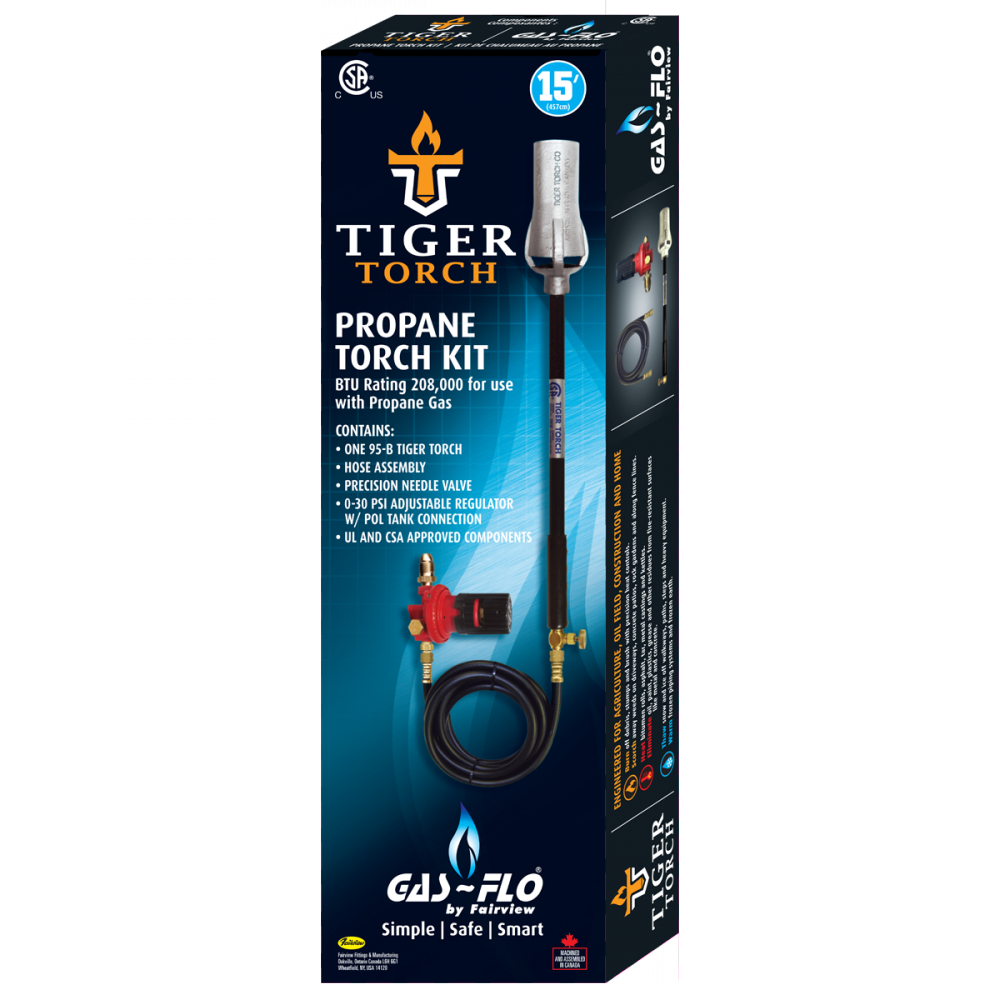 Tiger Torch Kit with 25&#39; Hose, Regulator & Fittings