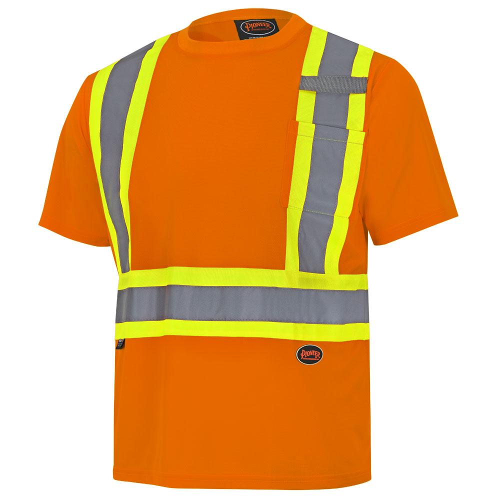 T-Shirt Hi-Viz Orange with Reflective Stripes Sz: L