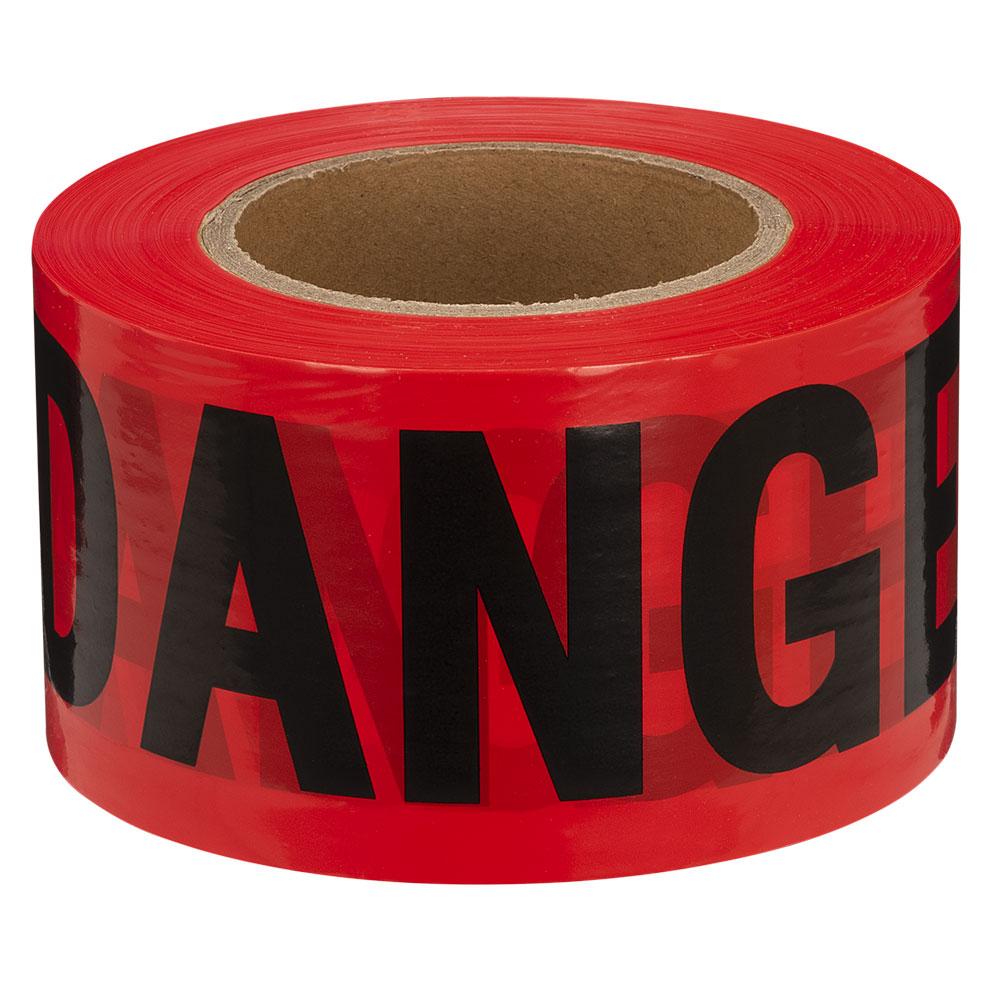 &#34;Danger&#34; Tape - Red - 0.03 mm - 1000&#39;/304.8 m