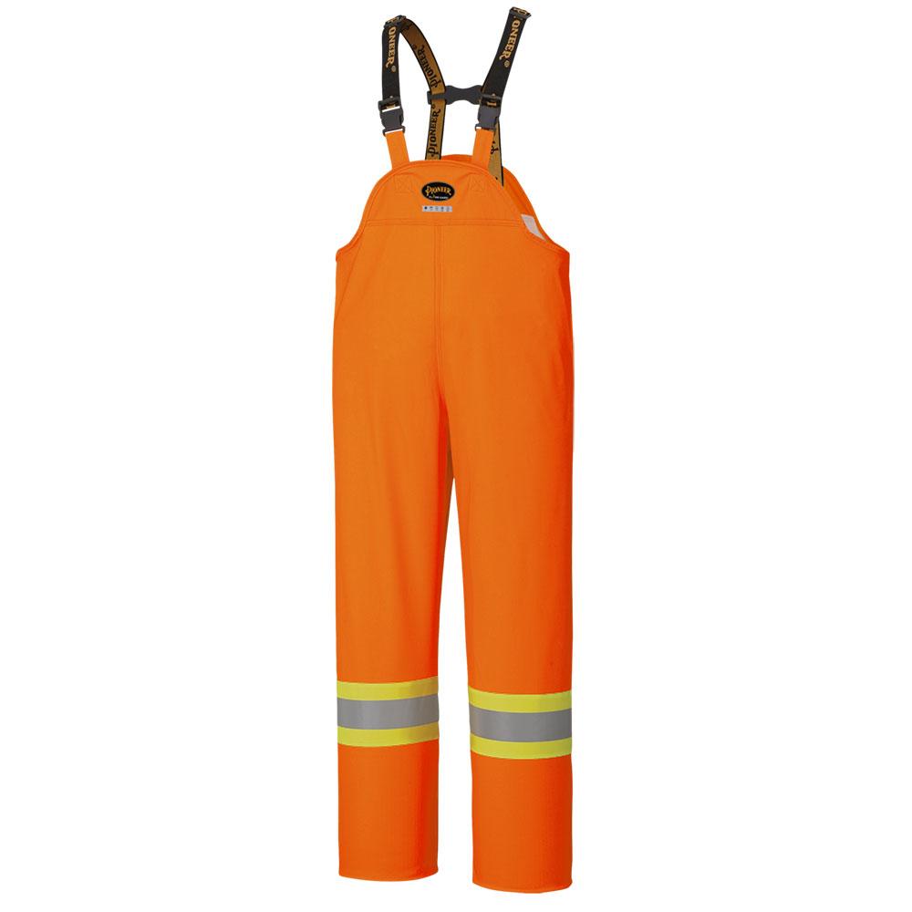 Waterproof Bib Pants Hi-Viz Orange, FR, Chem Resistant, Windproof; Sz: S