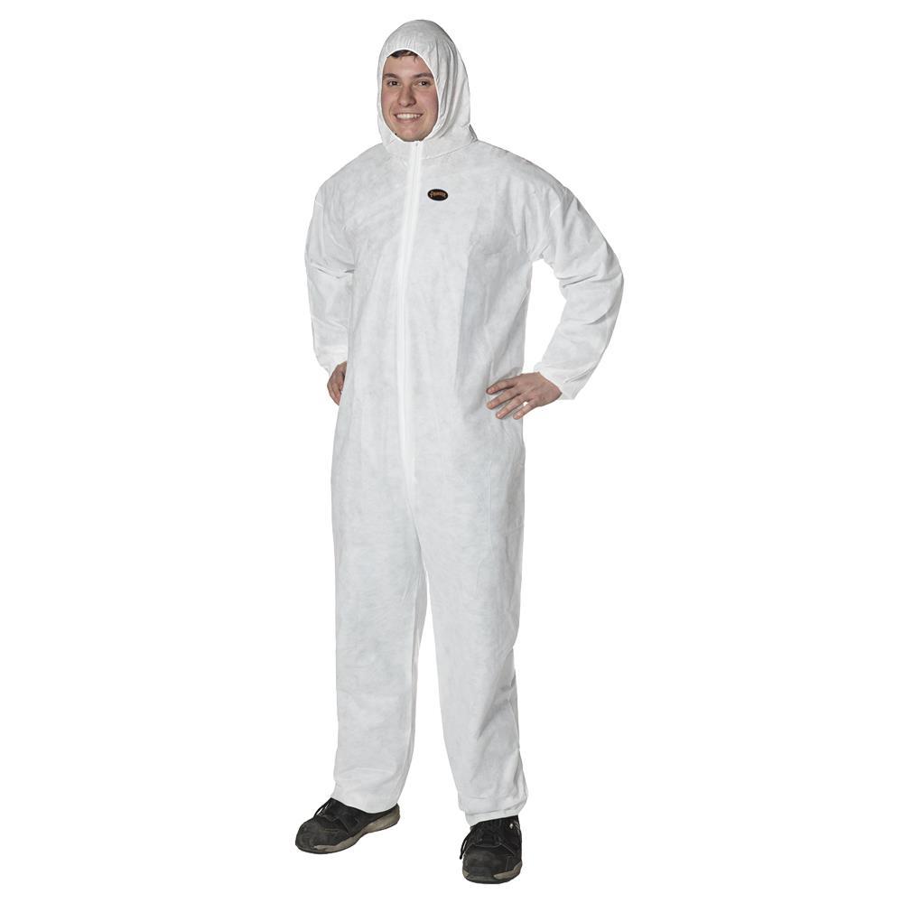 Disposable Coverall SMS Basic White with Hood Sz: S