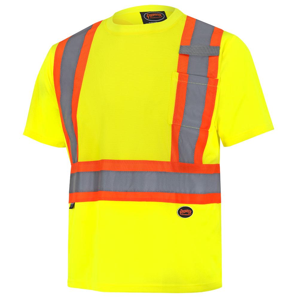 T-Shirt Hi-Viz Yellow/Green with Reflective Stripes Sz: L