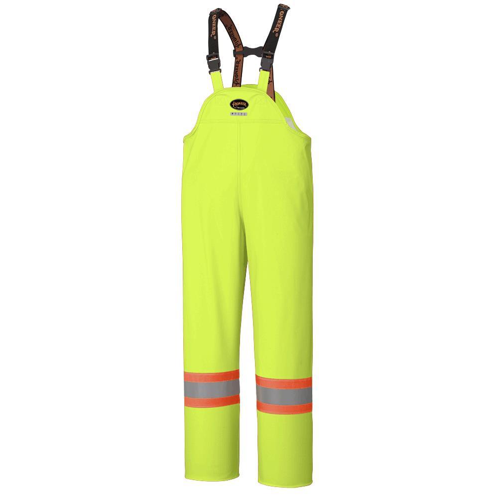 Waterproof Bib Pants Hi-Viz Yellow/Green, FR, Chem Resistant, Windproof; Sz: 4XL