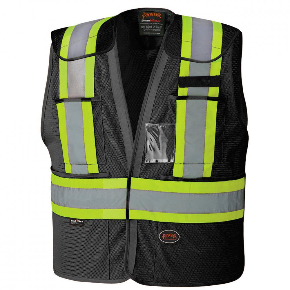 Hi-Viz Vest - Black Drop Shoulder Safety Tear-Away -2XL/3XL