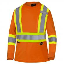 Pioneer V1052850-XS - Women's Long Sleeve Shirt, Hi Viz Orange with Reflective Stripes Sz: XS