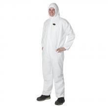 Pioneer V7015550-M - Disposable Coverall Microporous White Chem Resistant with Hood; Sz: M