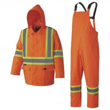 Pioneer V1080250-2XL - Rain Suit  Hi-Viz Orange Poly/PVC with Reflective Stripes Sz: 2XL