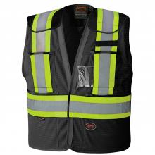 Pioneer V1021470-2/3XL - Hi-Viz Vest - Black Drop Shoulder Safety Tear-Away -2XL/3XL