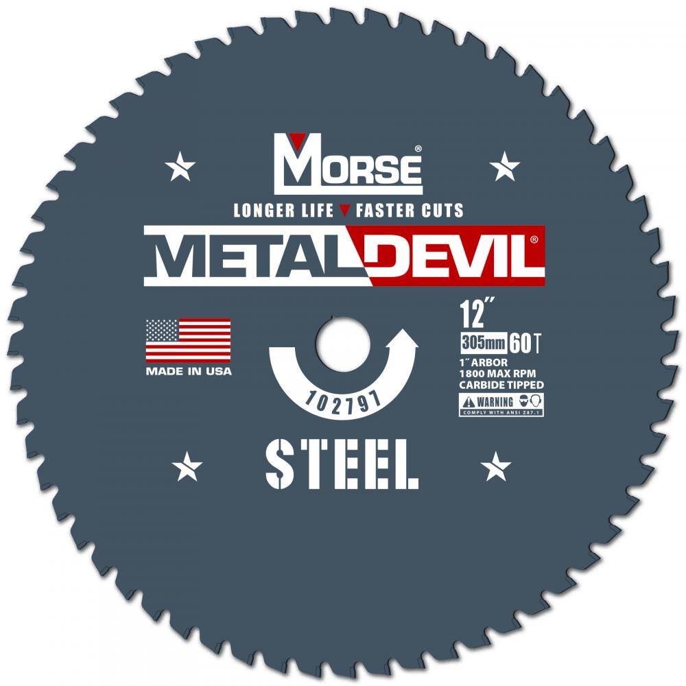 Blade Circular, 12&#34; X 60TPI X 1&#34; Arbor (Each) &#39;Metal Devil&#39;