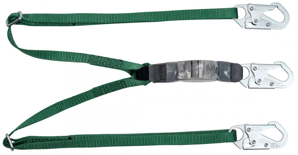 Lanyard Shock Absorbing Twin Leg Adjustable 6&#39; W/ Snap Hooks