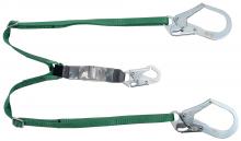 MSA Safety 10188101 - Lanyard Shock Absorbing Twin Leg Adjustable 6' W/ Scaffold Hooks